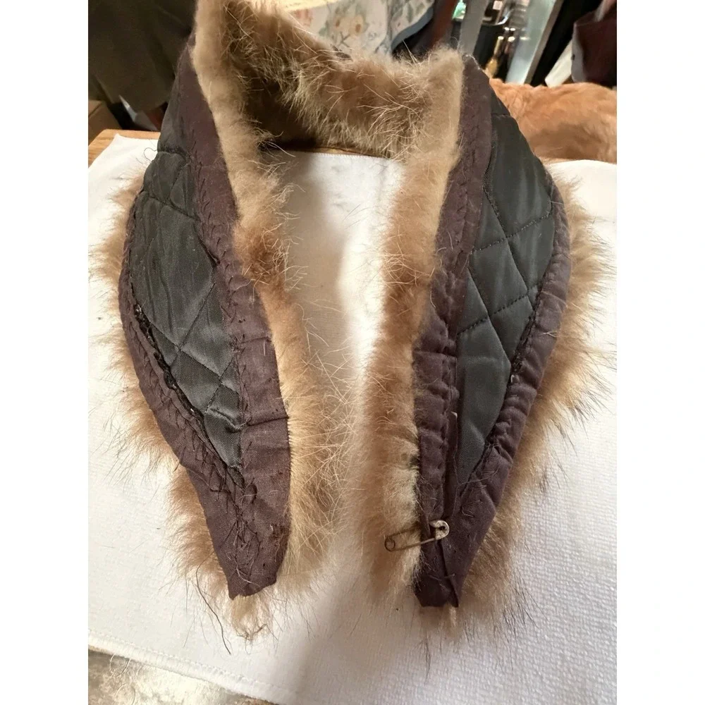 Vintage Genuine Fox Fur Collar Golden Brown Shawl Craft Repurpose Project